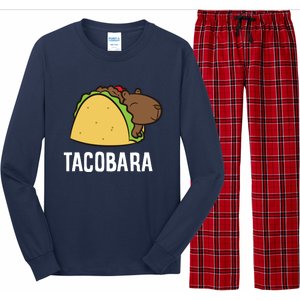 Tacobara Funny Capybara Tacos Long Sleeve Pajama Set