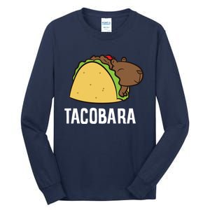 Tacobara Funny Capybara Tacos Tall Long Sleeve T-Shirt