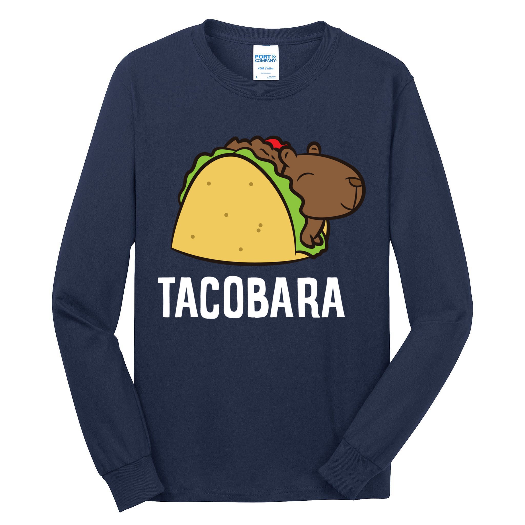 Tacobara Funny Capybara Tacos Tall Long Sleeve T-Shirt