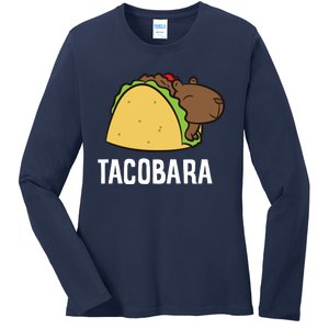 Tacobara Funny Capybara Tacos Ladies Long Sleeve Shirt