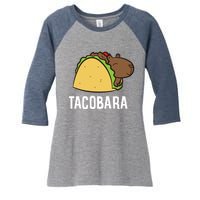 Tacobara Funny Capybara Tacos Women's Tri-Blend 3/4-Sleeve Raglan Shirt