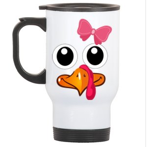 Turkey Face Cute Thanksgiving Gift For Girls Great Gift Stainless Steel Travel Mug