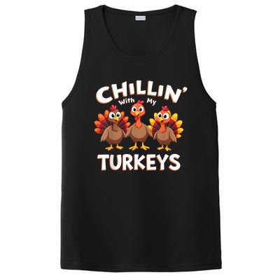 Thanksgiving Family Chillin With My Turkeys PosiCharge Competitor Tank