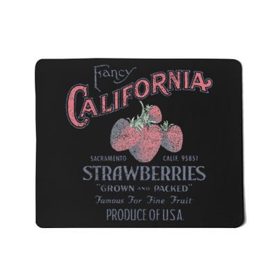 Trendy Fancy California Strawberries Vintage Poster Mousepad