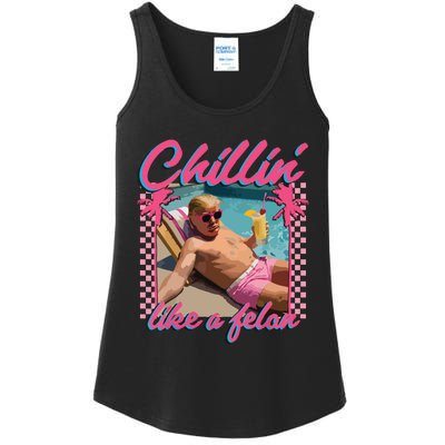 Trump Funny Chillin Like A Felon Trump 2024 Ladies Essential Tank