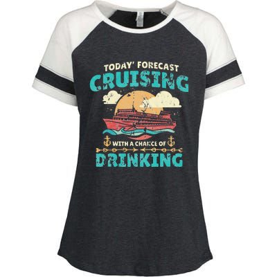 Today Forecast Cruising With A Chance Of Drinking Enza Ladies Jersey Colorblock Tee