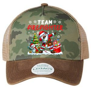 Team Firefighter Christmas Dabbing Snow Santa Proud Job Gift Legacy Tie Dye Trucker Hat