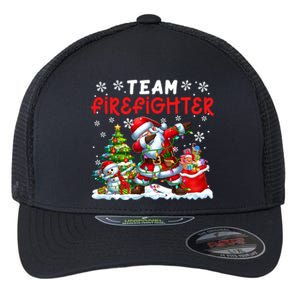 Team Firefighter Christmas Dabbing Snow Santa Proud Job Gift Flexfit Unipanel Trucker Cap