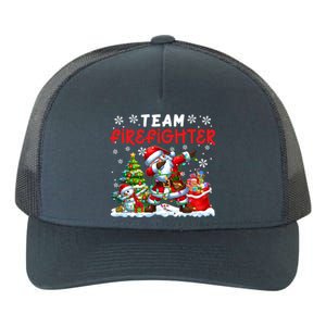 Team Firefighter Christmas Dabbing Snow Santa Proud Job Gift Yupoong Adult 5-Panel Trucker Hat