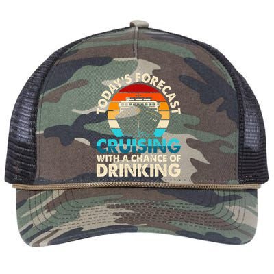 Today's Forecast Cruising With A Chance Of Drinking Cruise Retro Rope Trucker Hat Cap