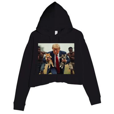 Trump For Cats Crop Fleece Hoodie