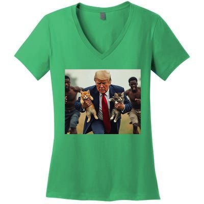 Trump For Cats Women's V-Neck T-Shirt