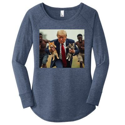 Trump For Cats Women's Perfect Tri Tunic Long Sleeve Shirt