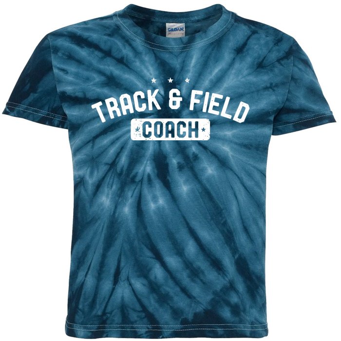 Track Field Coach Vintage Track Field Kids Tie-Dye T-Shirt