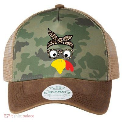 Turkey Face Cheetah Cute Thanksgiving Legacy Tie Dye Trucker Hat