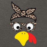 Turkey Face Cheetah Cute Thanksgiving Cotton Canvas Backpack