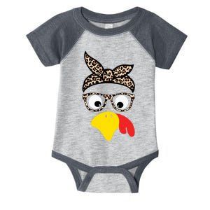 Turkey Face Cheetah Cute Thanksgiving Infant Baby Jersey Bodysuit