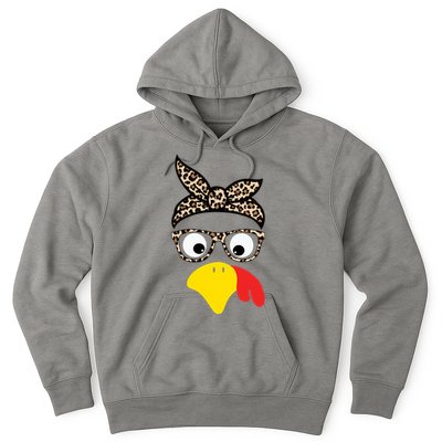Turkey Face Cheetah Cute Thanksgiving Hoodie