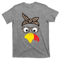 Turkey Face Cheetah Cute Thanksgiving T-Shirt