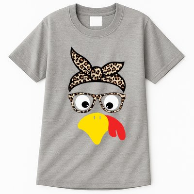 Turkey Face Cheetah Cute Thanksgiving Tall T-Shirt