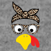 Turkey Face Cheetah Cute Thanksgiving Womens Tank Top