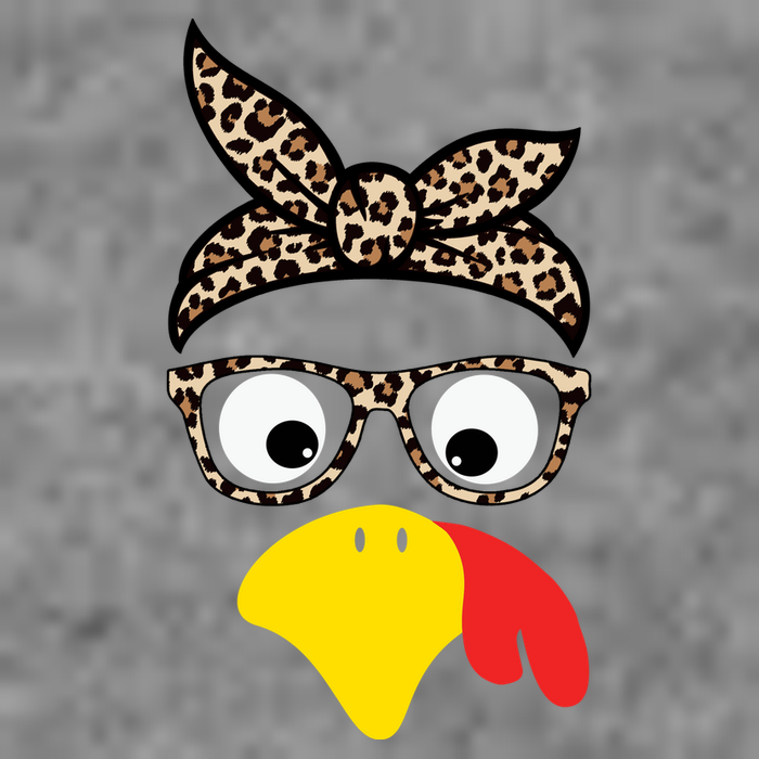 Turkey Face Cheetah Cute Thanksgiving Womens Tank Top