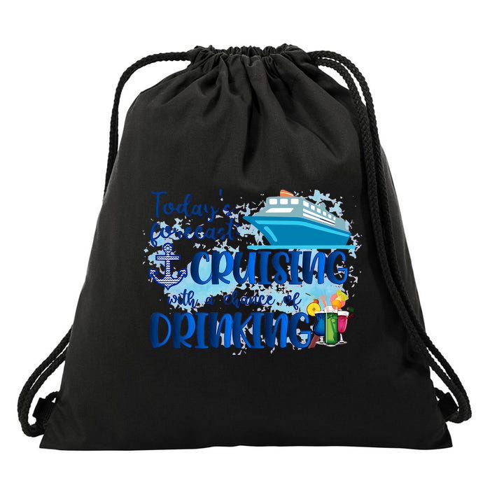 Today's Forecast Cruising With A Chance Of Drinking Drawstring Bag