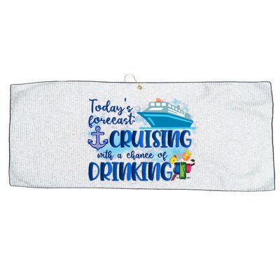 Today's Forecast Cruising With A Chance Of Drinking Large Microfiber Waffle Golf Towel