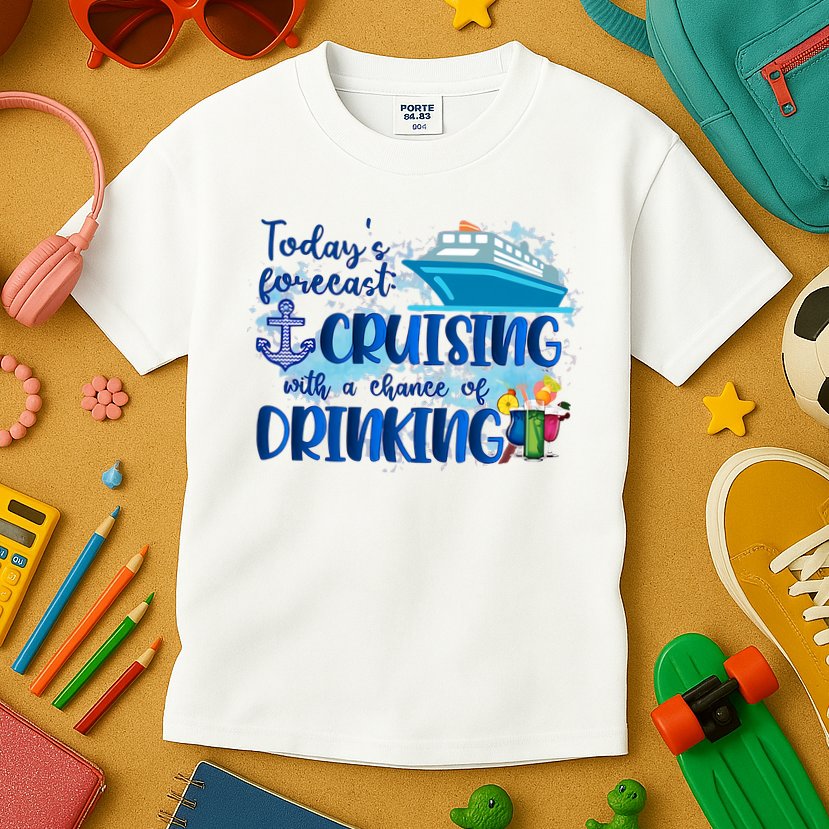 Today's Forecast Cruising With A Chance Of Drinking Kids T-Shirt