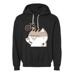 The Fat Cat, Ami Fat Cat OKOK, Funny Cat Garment-Dyed Fleece Hoodie