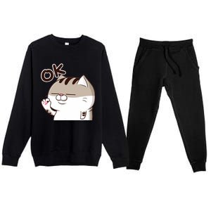 The Fat Cat, Ami Fat Cat OKOK, Funny Cat Premium Crewneck Sweatsuit Set