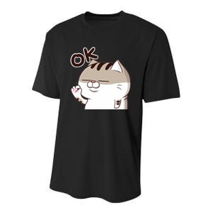 The Fat Cat, Ami Fat Cat OKOK, Funny Cat Youth Performance Sprint T-Shirt