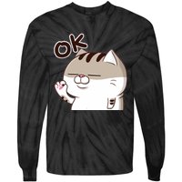 The Fat Cat, Ami Fat Cat OKOK, Funny Cat Tie-Dye Long Sleeve Shirt