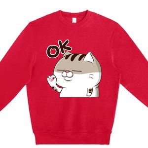 The Fat Cat, Ami Fat Cat OKOK, Funny Cat Premium Crewneck Sweatshirt