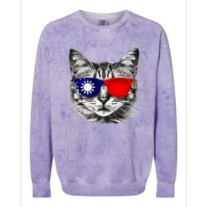 Taiwanese Flag Cat Owner Souvenirs Colorblast Crewneck Sweatshirt