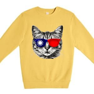 Taiwanese Flag Cat Owner Souvenirs Premium Crewneck Sweatshirt