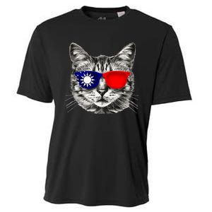 Taiwanese Flag Cat Owner Souvenirs Cooling Performance Crew T-Shirt