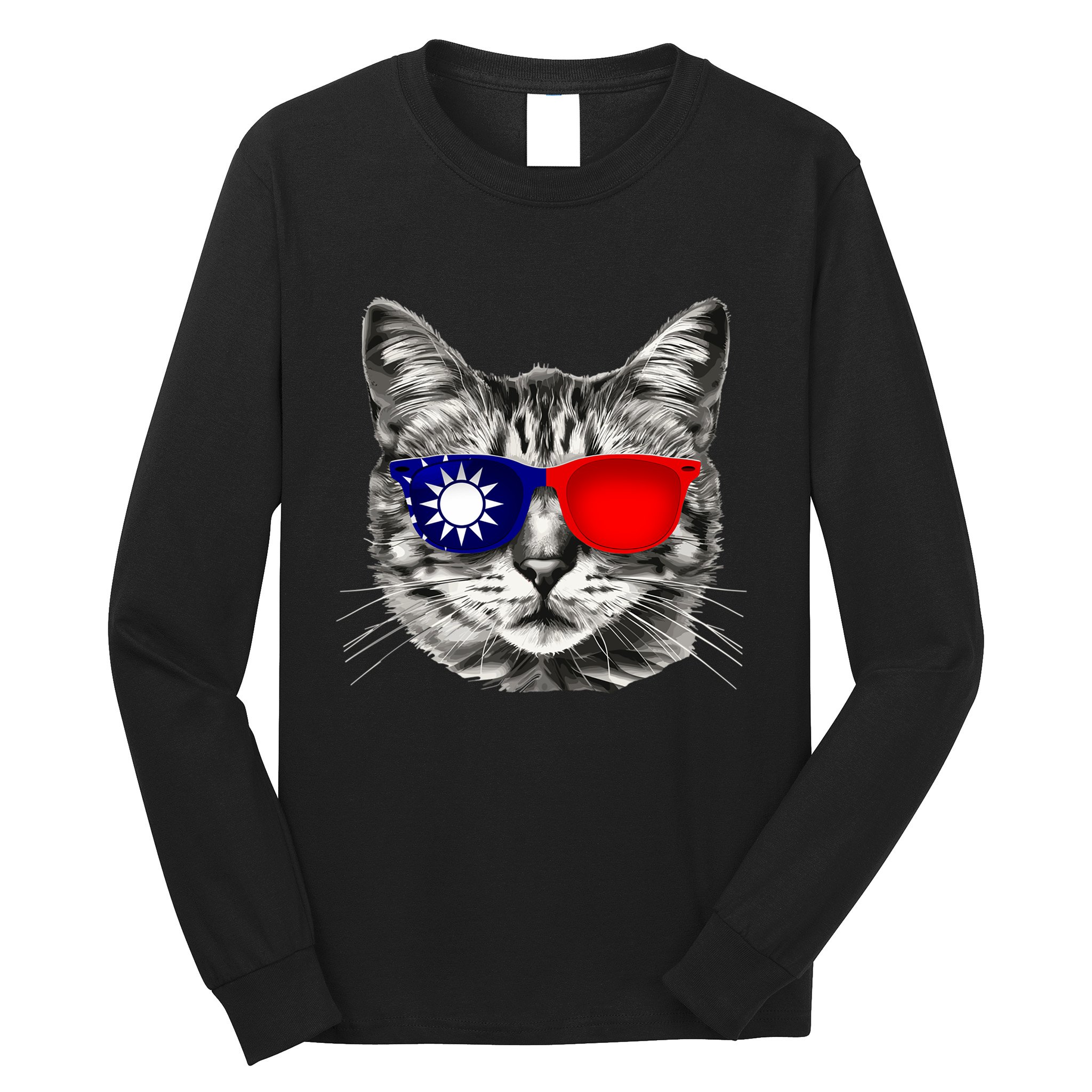 Taiwanese Flag Cat Owner Souvenirs Long Sleeve Shirt