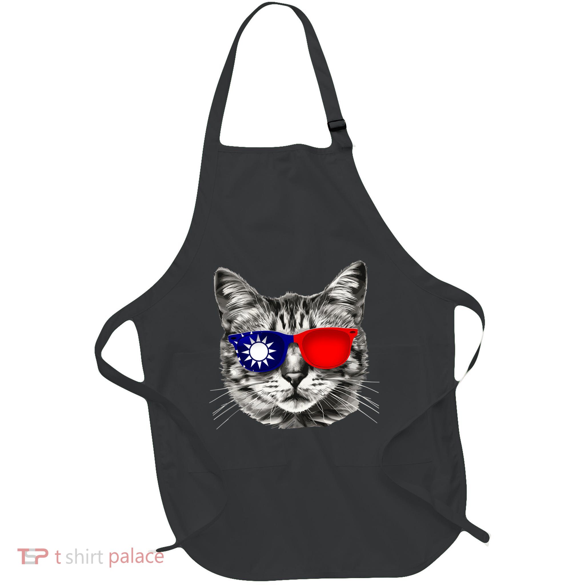 Taiwanese Flag Cat Owner Souvenirs Full-Length Apron With Pockets