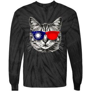 Taiwanese Flag Cat Owner Souvenirs Tie-Dye Long Sleeve Shirt