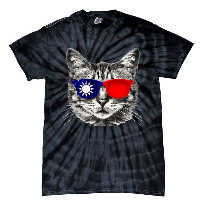 Taiwanese Flag Cat Owner Souvenirs Tie-Dye T-Shirt