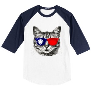 Taiwanese Flag Cat Owner Souvenirs Baseball Sleeve Shirt