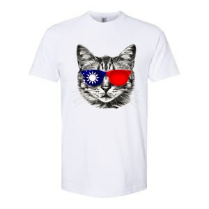 Taiwanese Flag Cat Owner Souvenirs Softstyle CVC T-Shirt