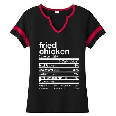 Thanksgiving Fried Chicken Nutrition Matching Family Ladies Halftime Notch Neck Tee