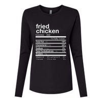 Thanksgiving Fried Chicken Nutrition Matching Family Womens Cotton Relaxed Long Sleeve T-Shirt