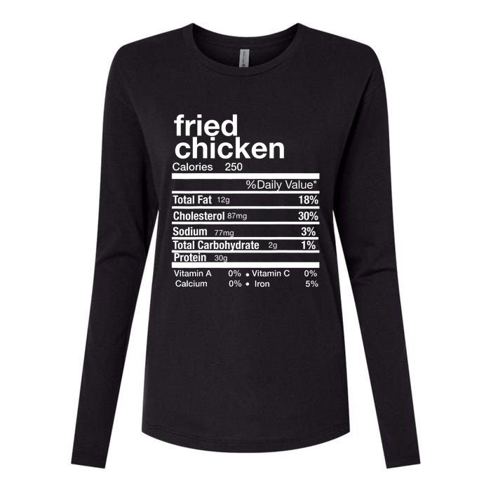 Thanksgiving Fried Chicken Nutrition Matching Family Womens Cotton Relaxed Long Sleeve T-Shirt