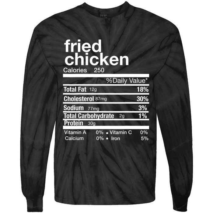 Thanksgiving Fried Chicken Nutrition Matching Family Tie-Dye Long Sleeve Shirt