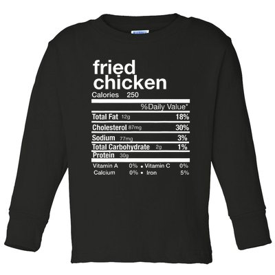 Thanksgiving Fried Chicken Nutrition Matching Family Toddler Long Sleeve Shirt