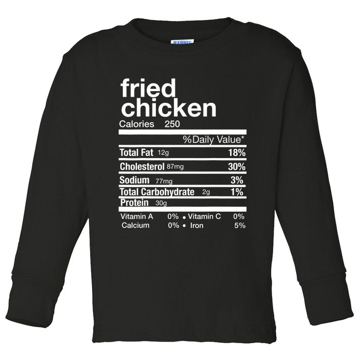 Thanksgiving Fried Chicken Nutrition Matching Family Toddler Long Sleeve Shirt