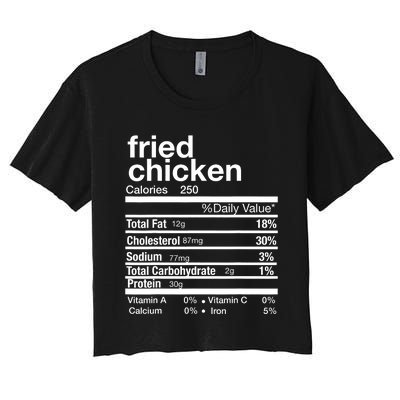 Thanksgiving Fried Chicken Nutrition Matching Family Women's Crop Top Tee